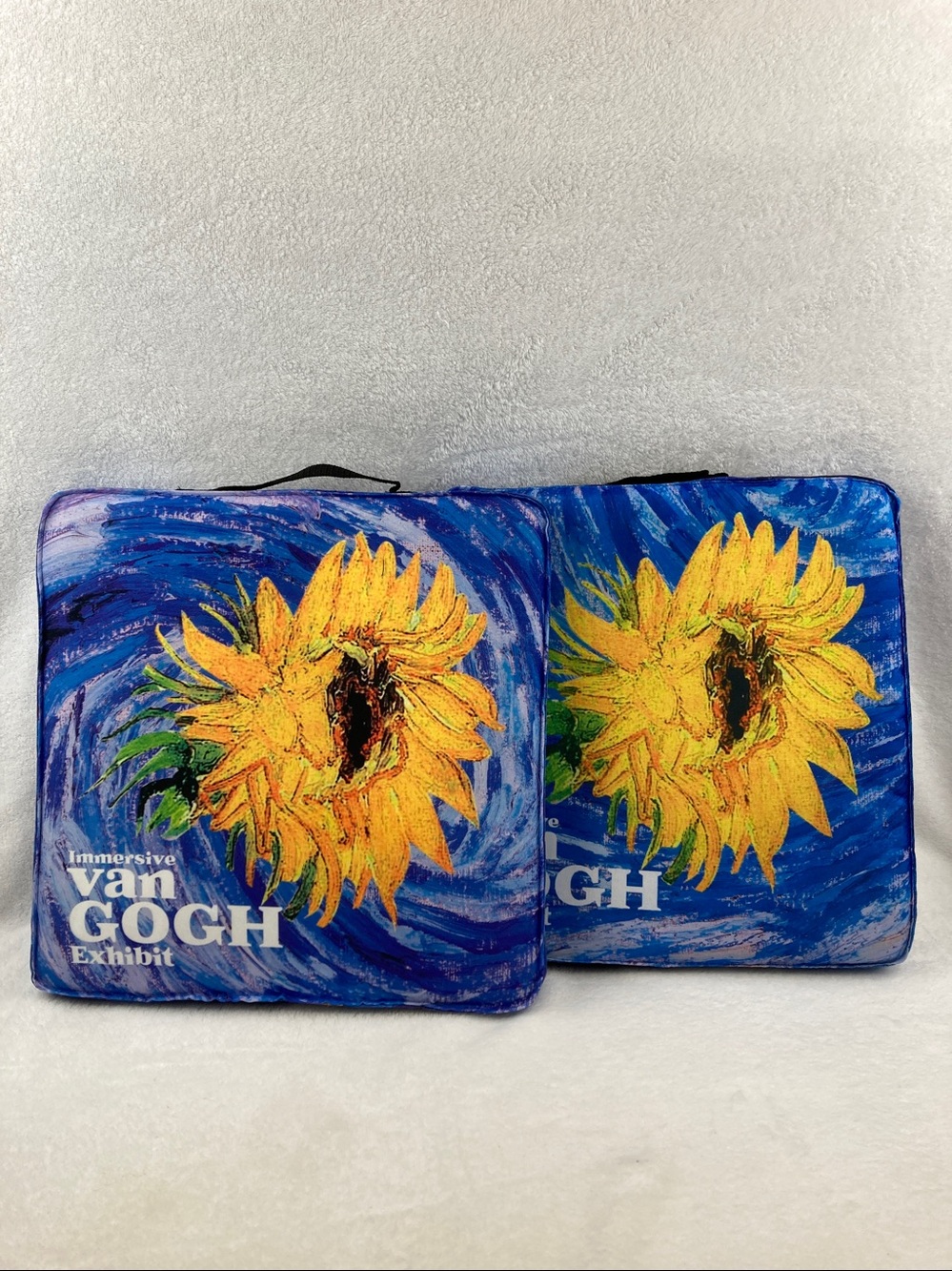 Immersive Van Gogh Exhibit Seat Cushion Set of 2 Sunflower 13.5” x 13.5”